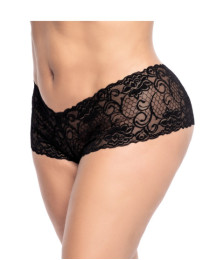 Shorty grande taille noire en dentelle 